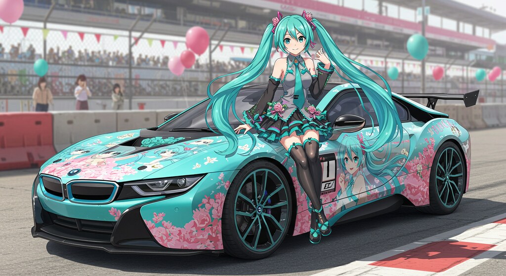 初音ミクとBMWi8