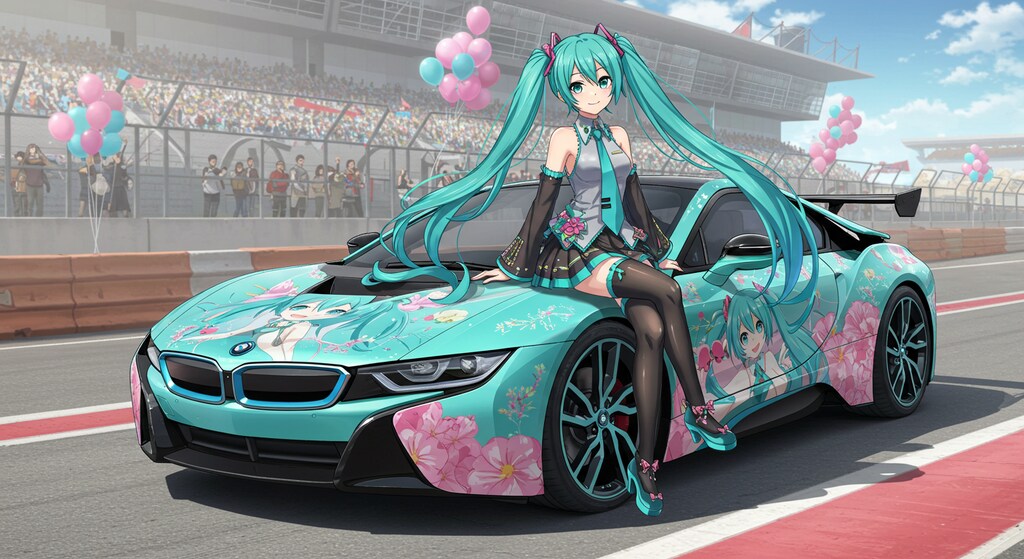 初音ミクとBMWi8