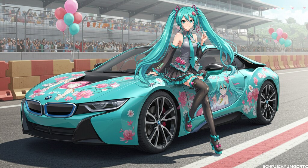 初音ミクとBMWi8