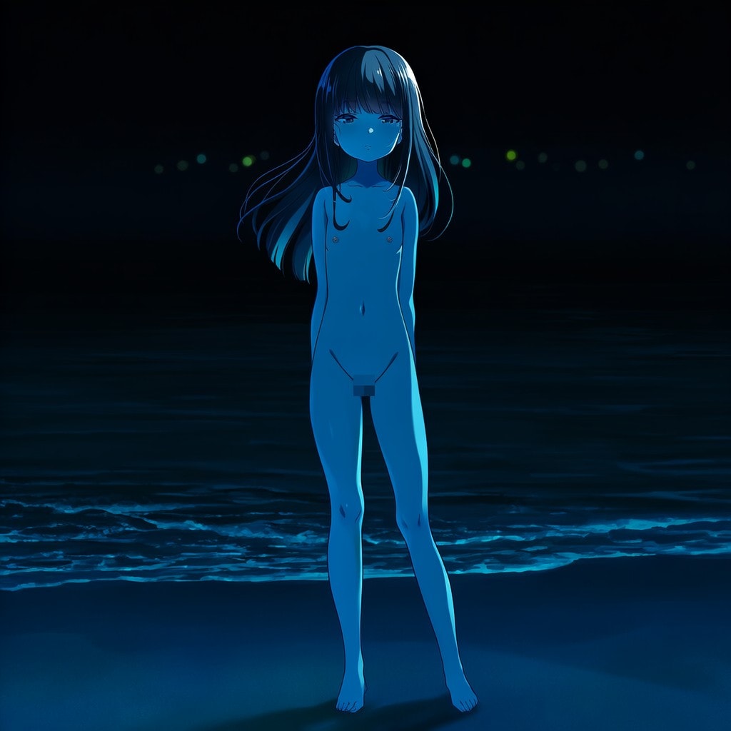 夜の海は