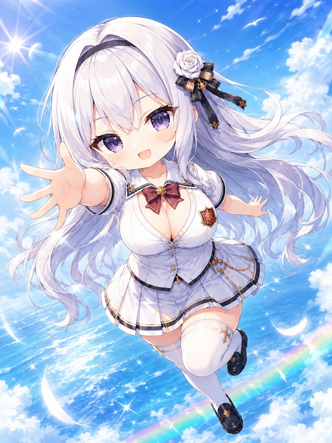 止まらないこのままで 夢も今もこえてゆくから 未来は水色に染まって