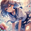 碧に漂う花 2枚目