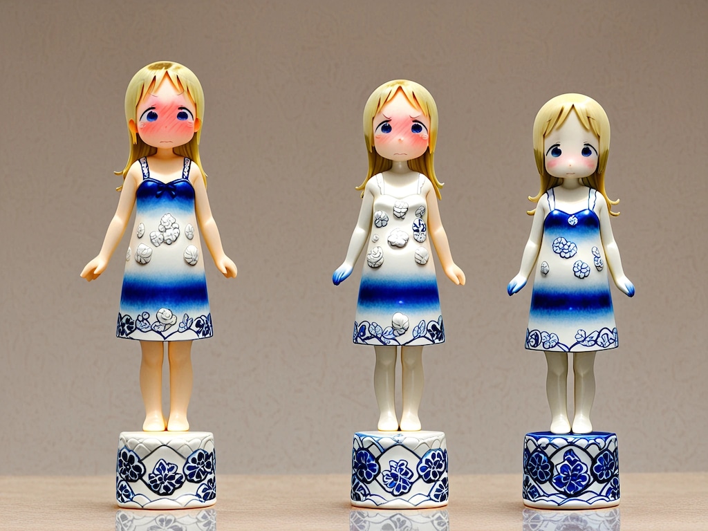 ぐぬぬ陶器人形