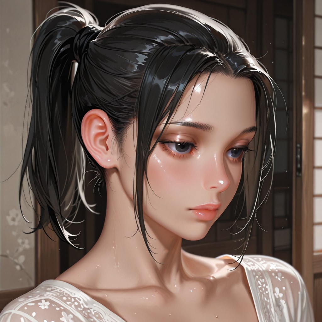 黒髪ポニーテール | の人気AIイラスト・グラビア