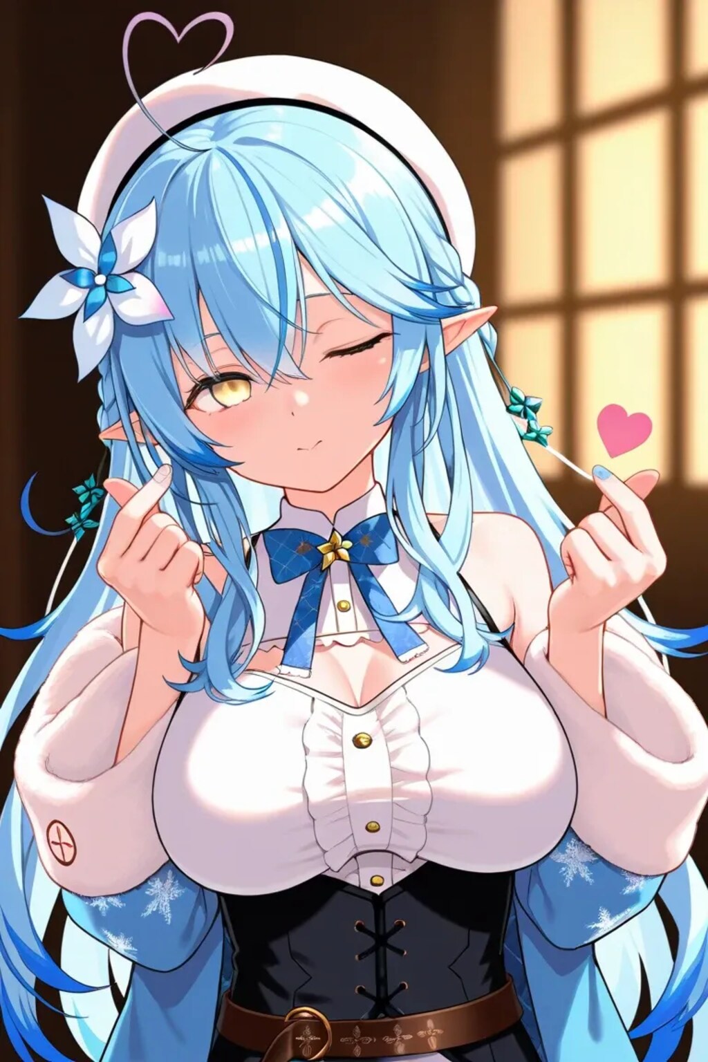 雪民さんにフィンガーハートをお届け♡