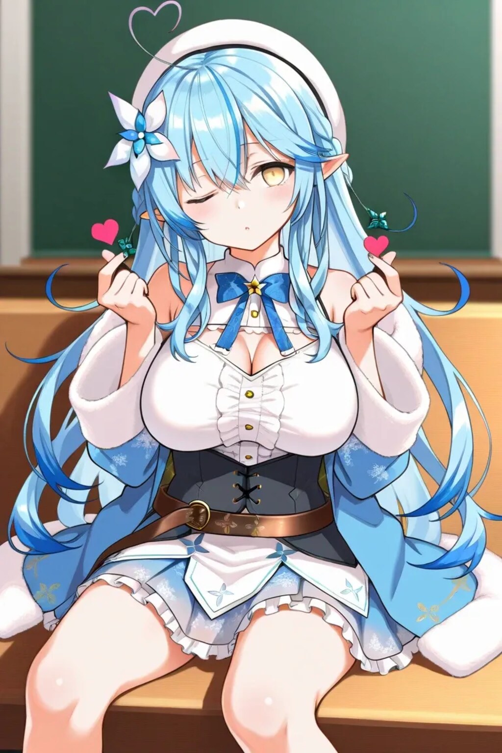 雪民さんにフィンガーハートをお届け♡