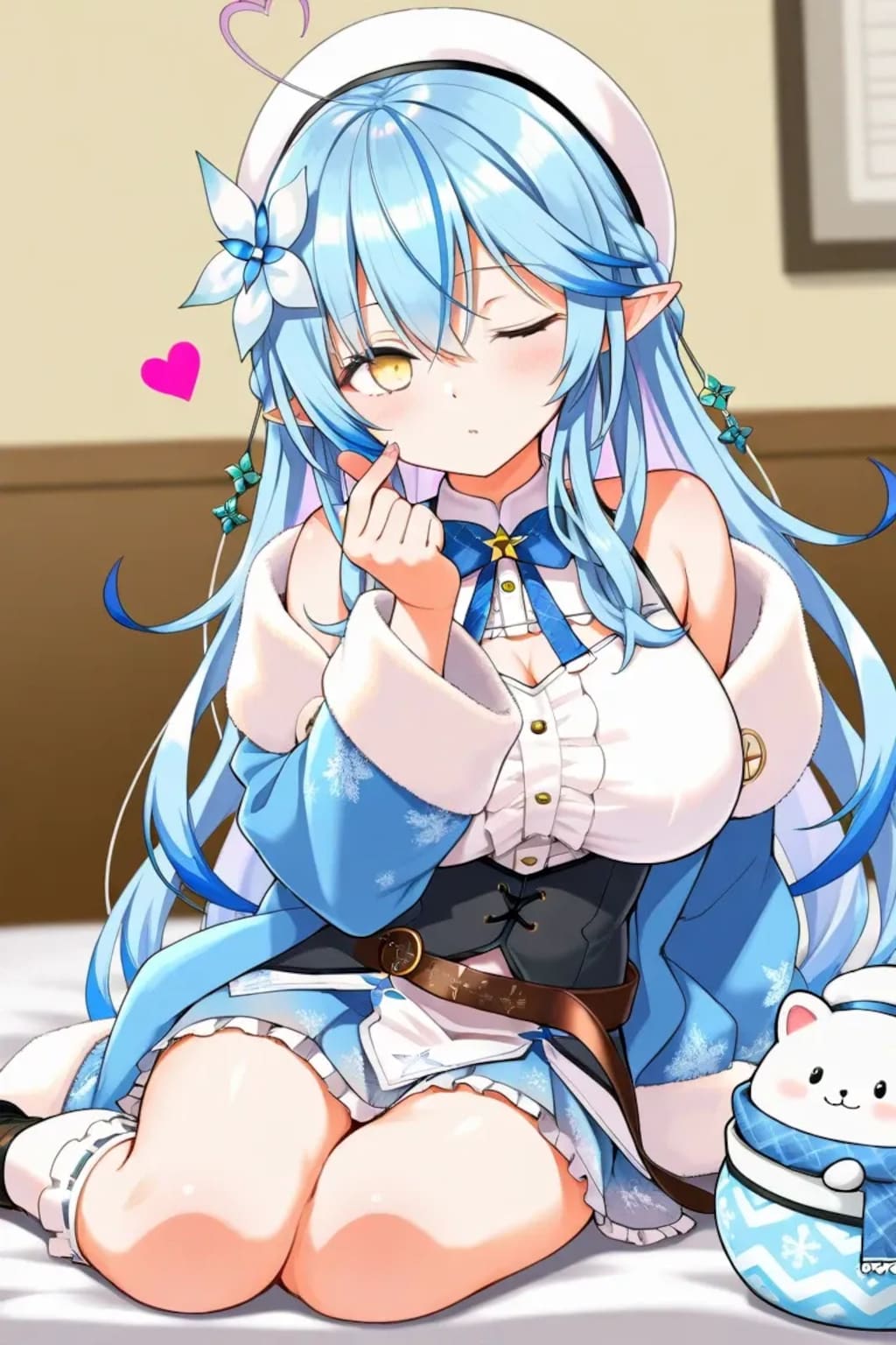 雪民さんにフィンガーハートをお届け♡