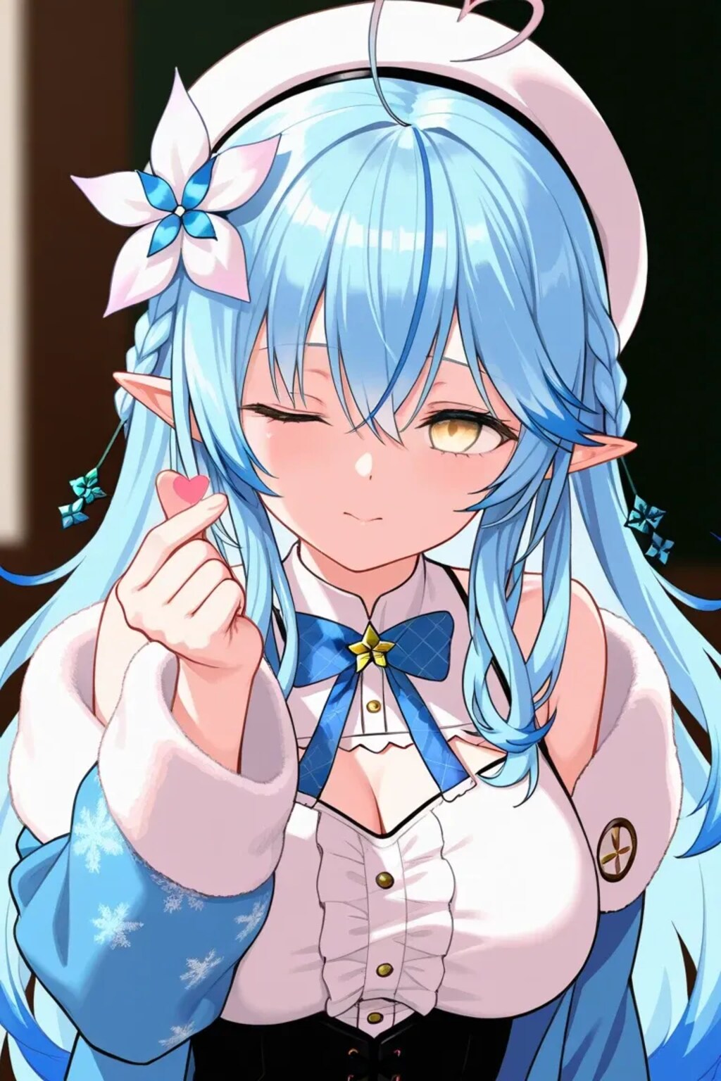 雪民さんにフィンガーハートをお届け♡