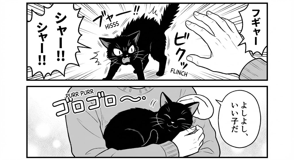 即落ち2コマ　猫