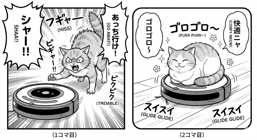 即落ち2コマ　猫