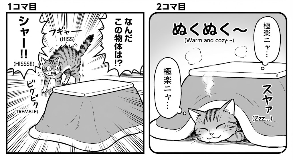 即落ち2コマ　猫