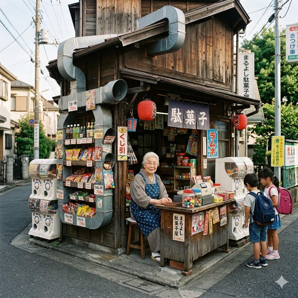ダクトの多い駄菓子屋