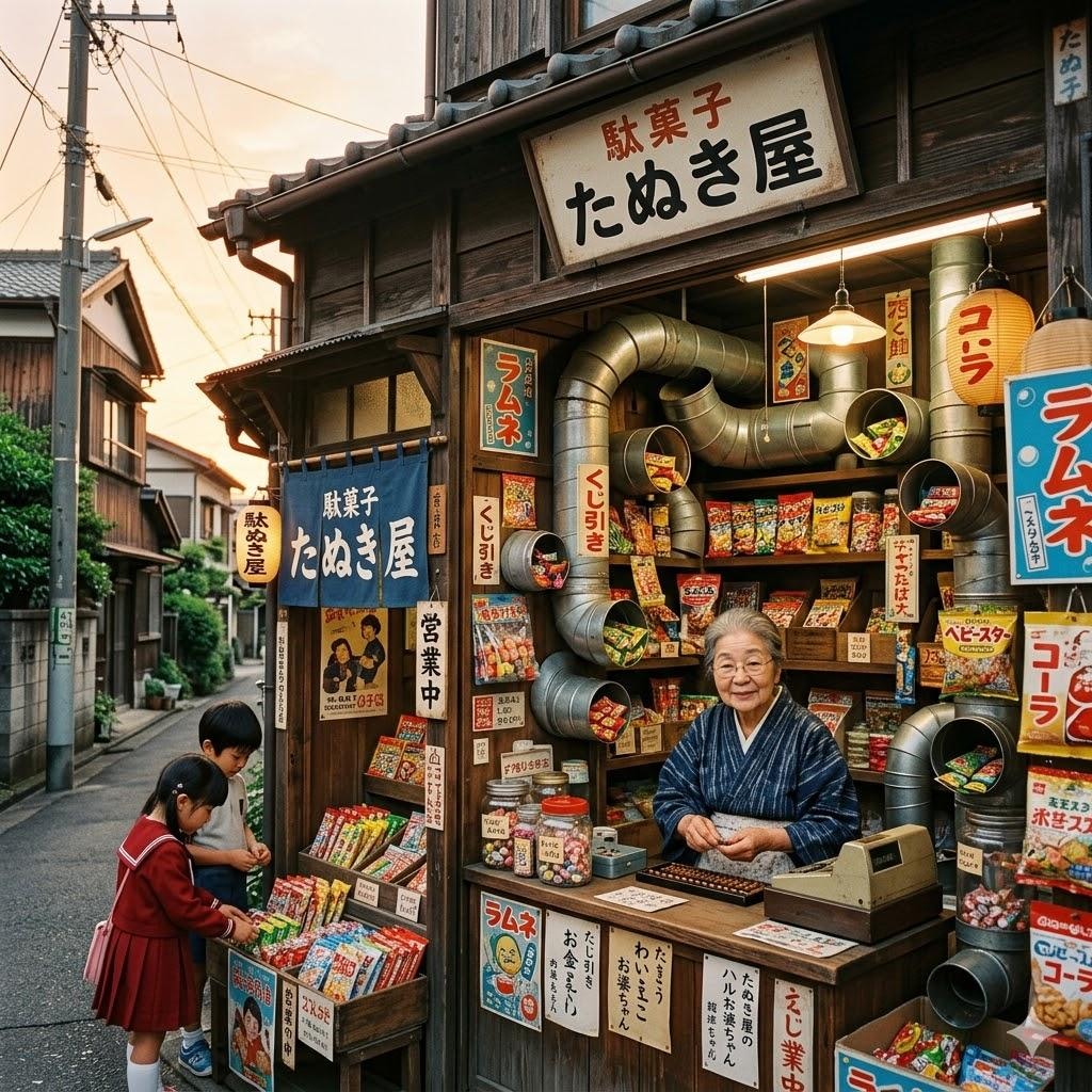 ダクトの多い駄菓子屋