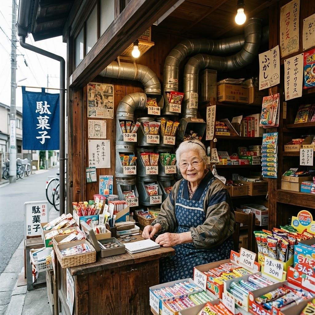 ダクトの多い駄菓子屋