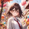 眼鏡女子 楓のお菓子の国 3枚目