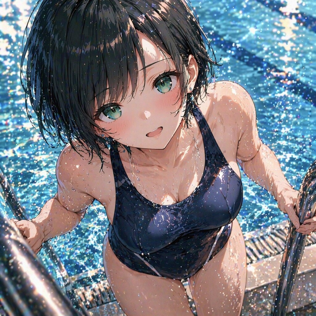 プールで泳ぐ藍音ちゃん