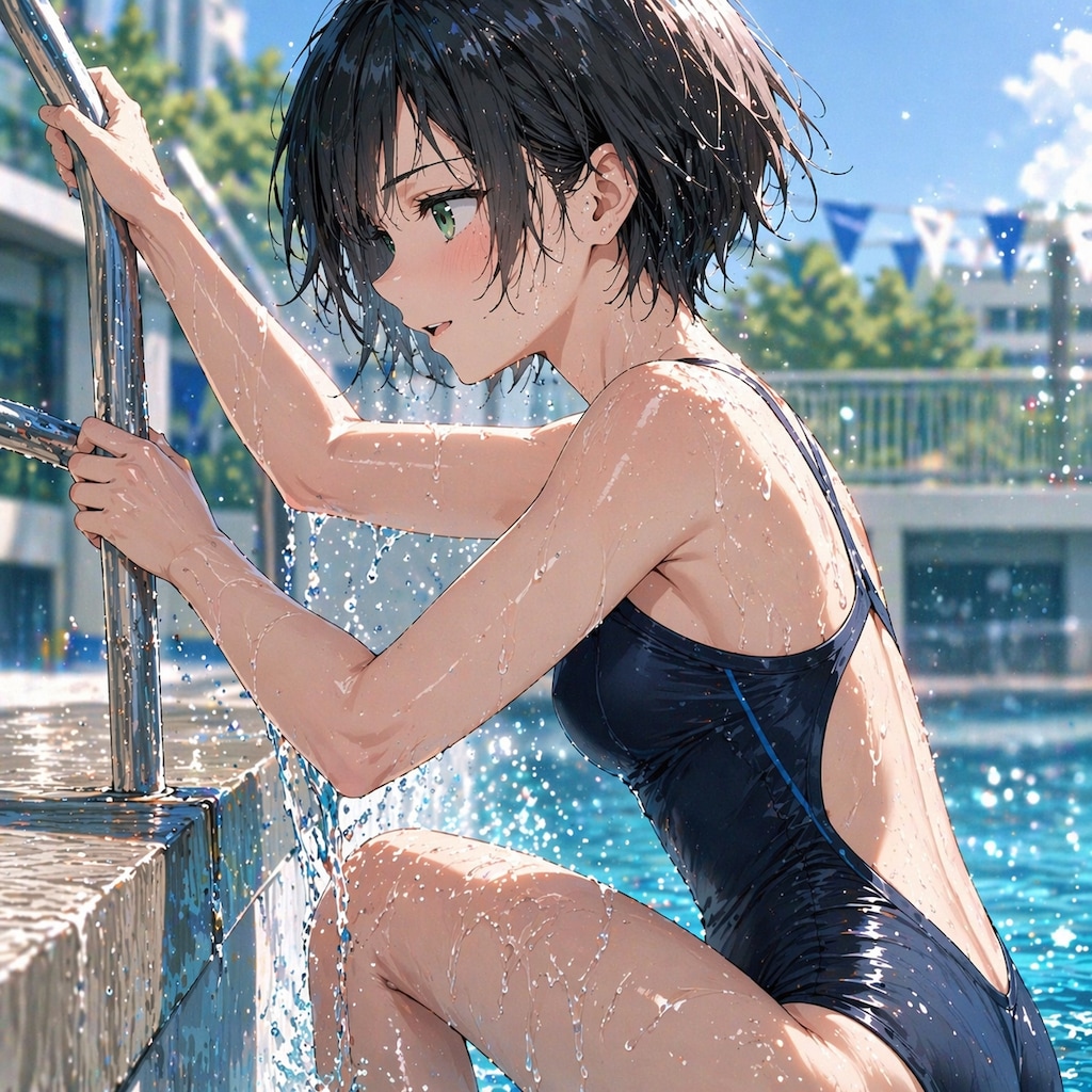 プールで泳ぐ藍音ちゃん