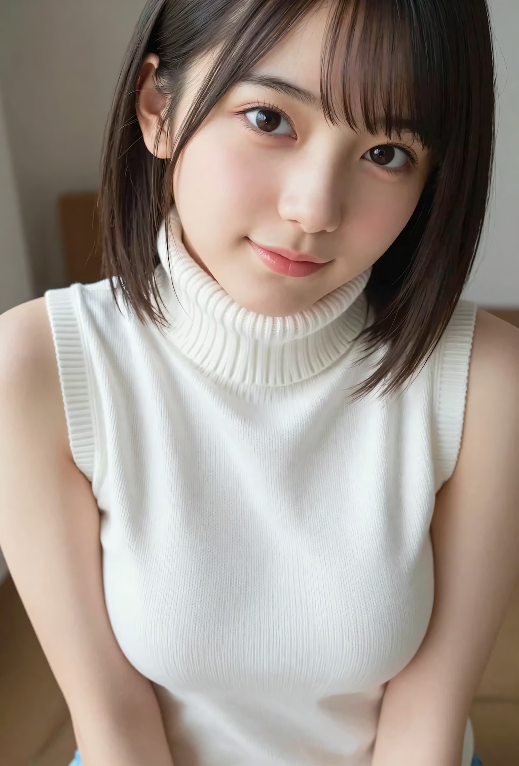 白ニット脱衣