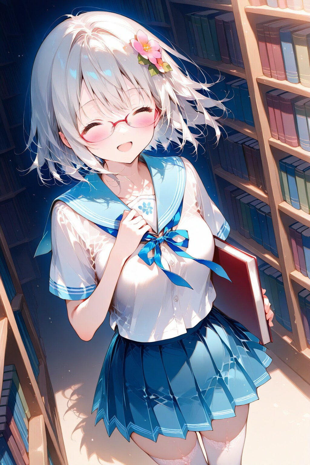 読書感想文の課題図書を探しに来たの | の人気AIイラスト・グラビア