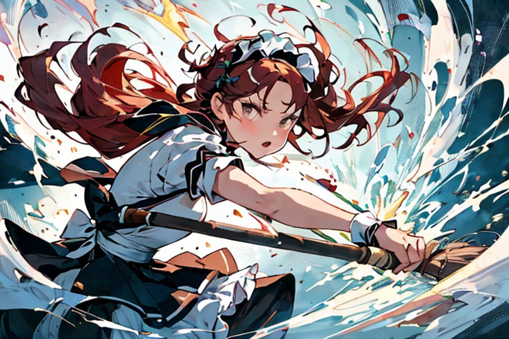 仕事始めのメイドさん