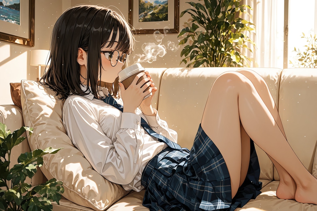 👓眼鏡ネクタイコーヒー☕