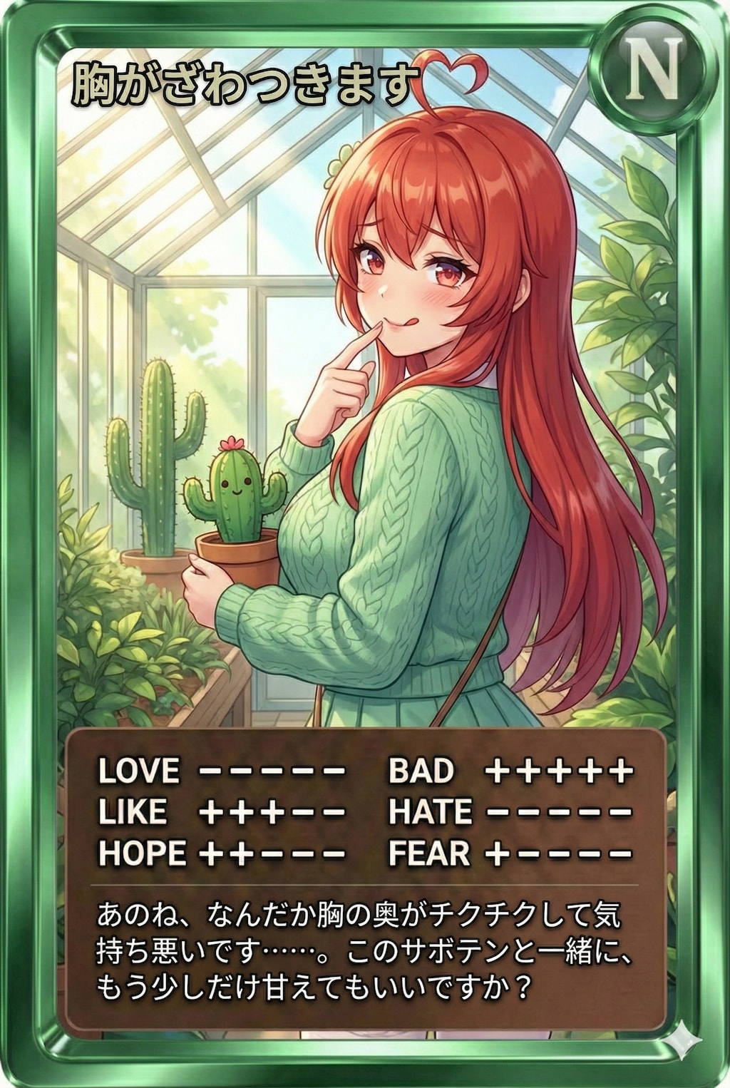 朝カード「胸がざわつきます」