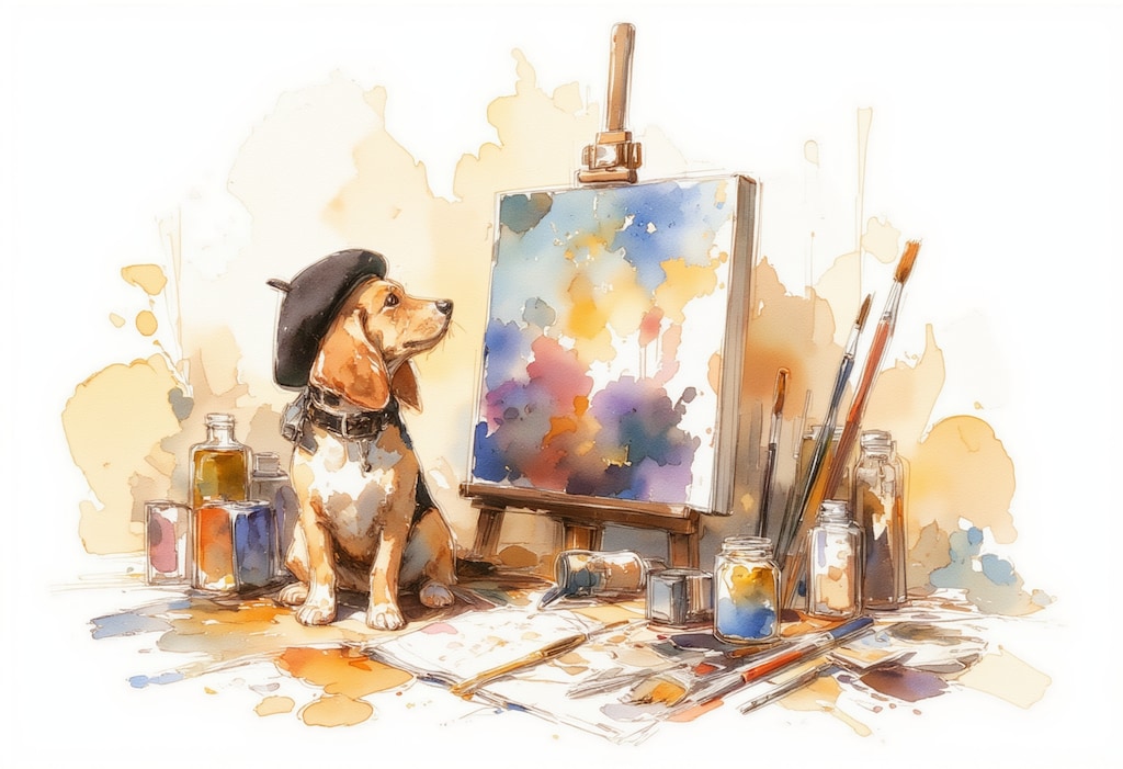 ベレー帽を被った犬 2