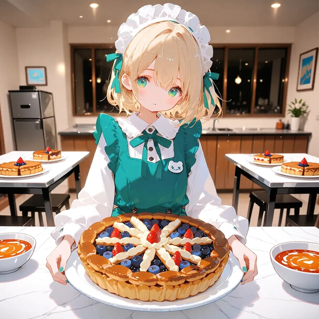 「ご注文のブルーベリーパイです」