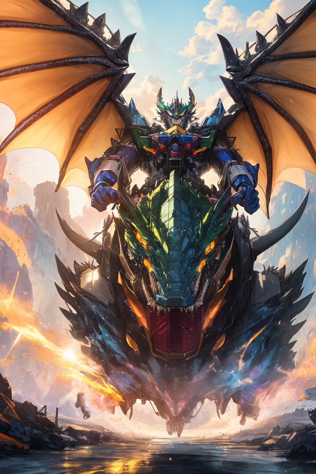 ３体合体しないドラゴンです