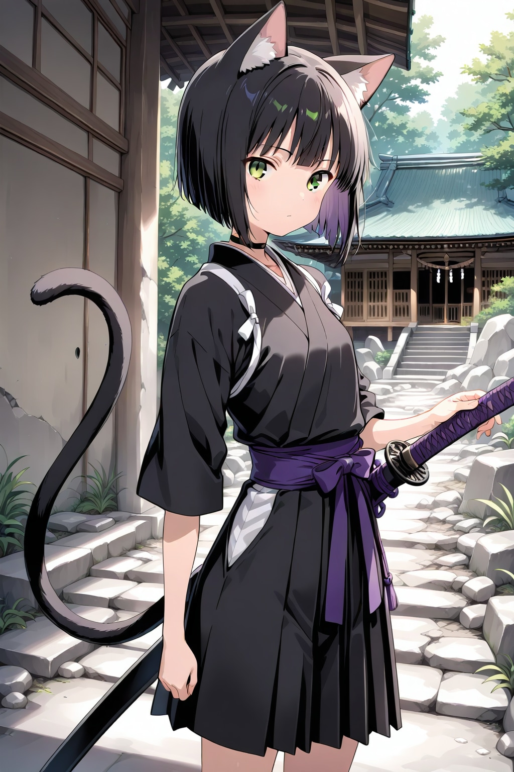 廃村の奥地に住む黒猫化生