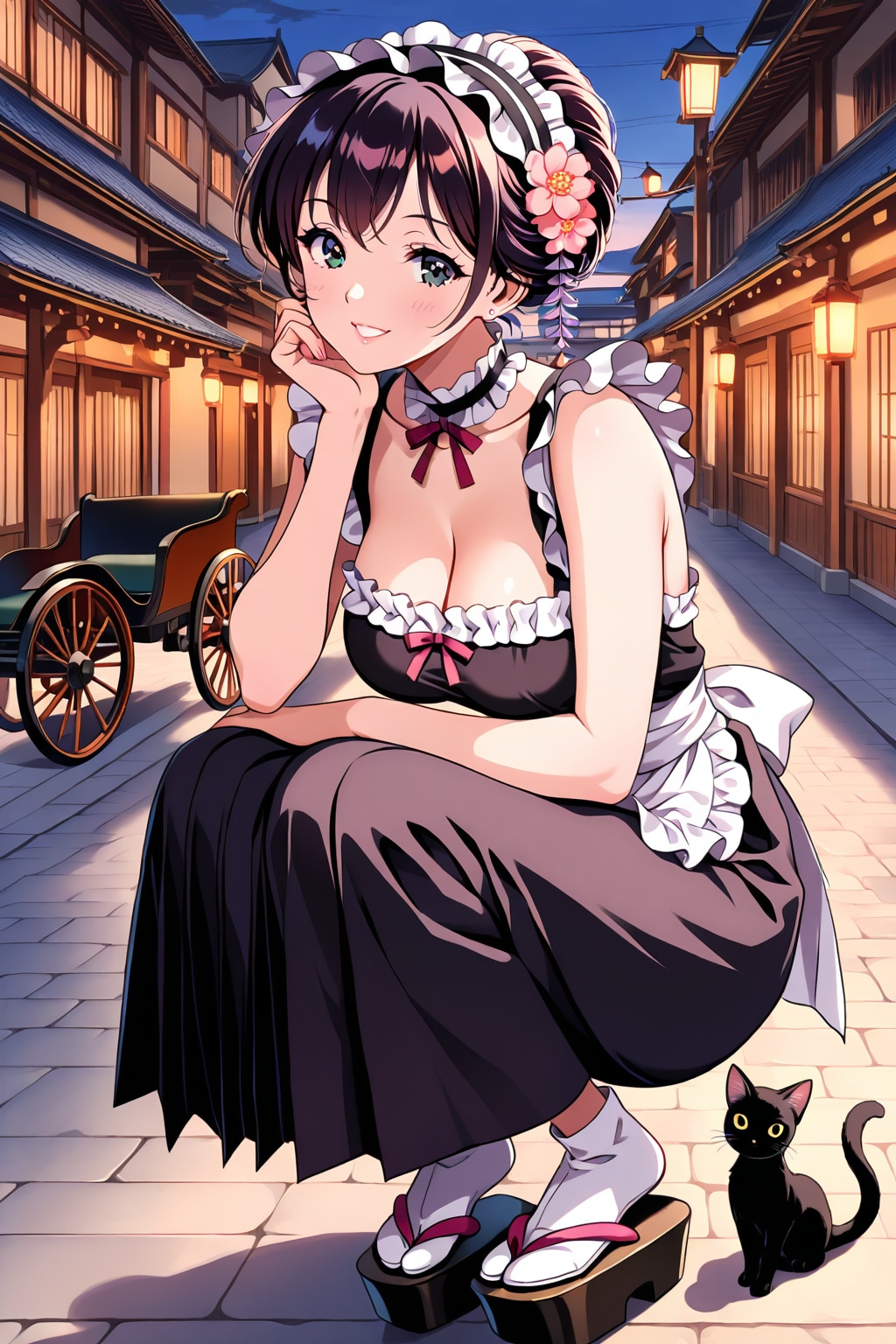 黒猫と大正メイド