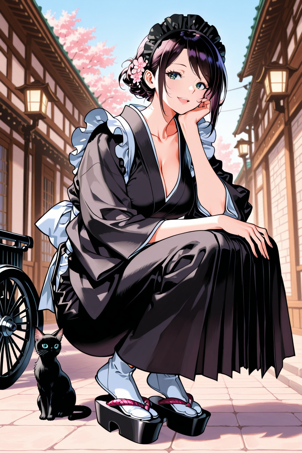 黒猫と大正メイド