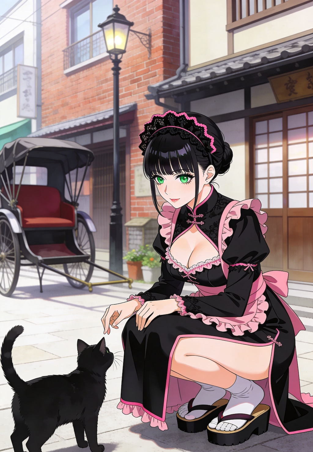 黒猫と大正メイド