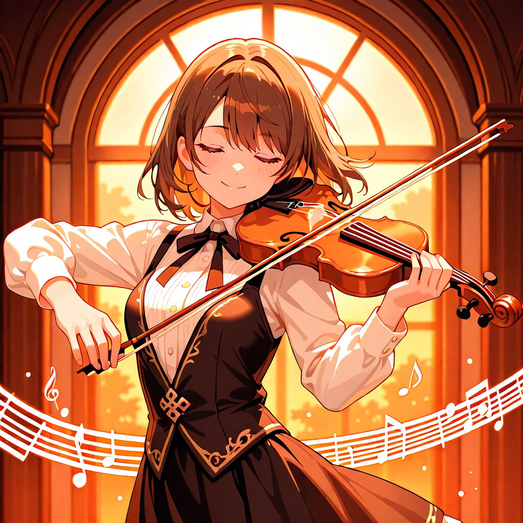 【破綻対策あり】バイオリンを弾く少女