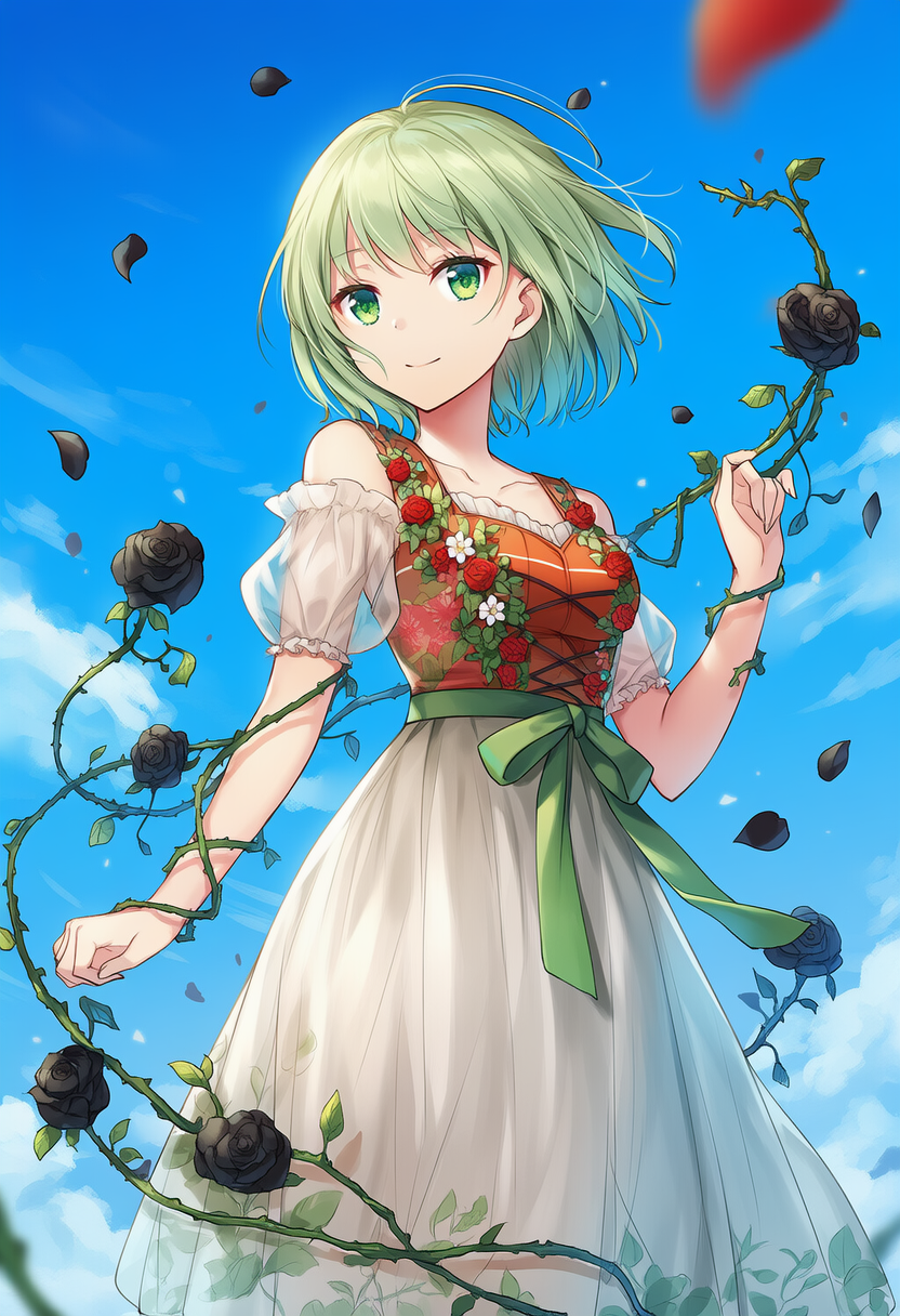 a sheer dirndl-style dress