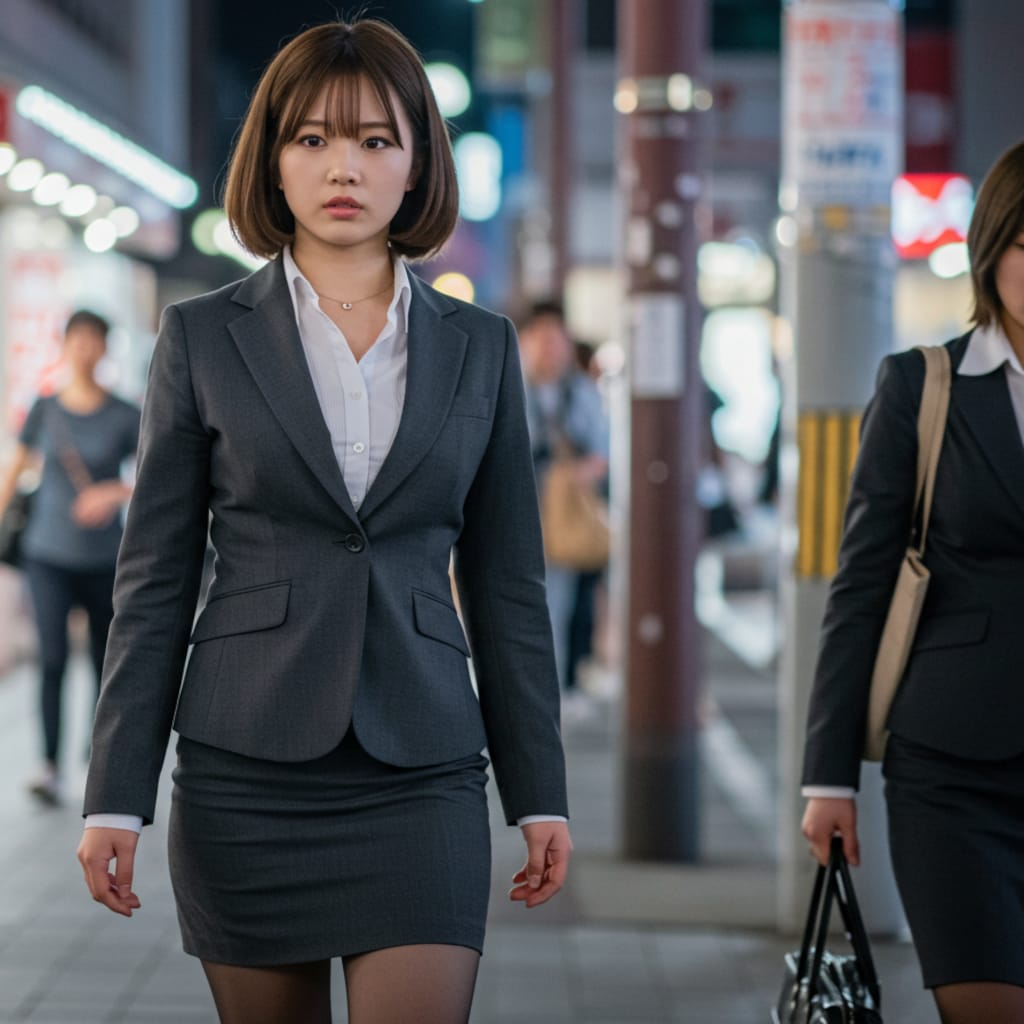 繁華街　婦警の私服巡回