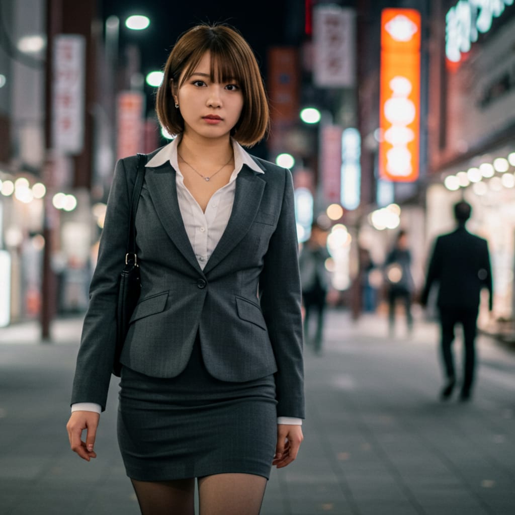 繁華街　婦警の私服巡回