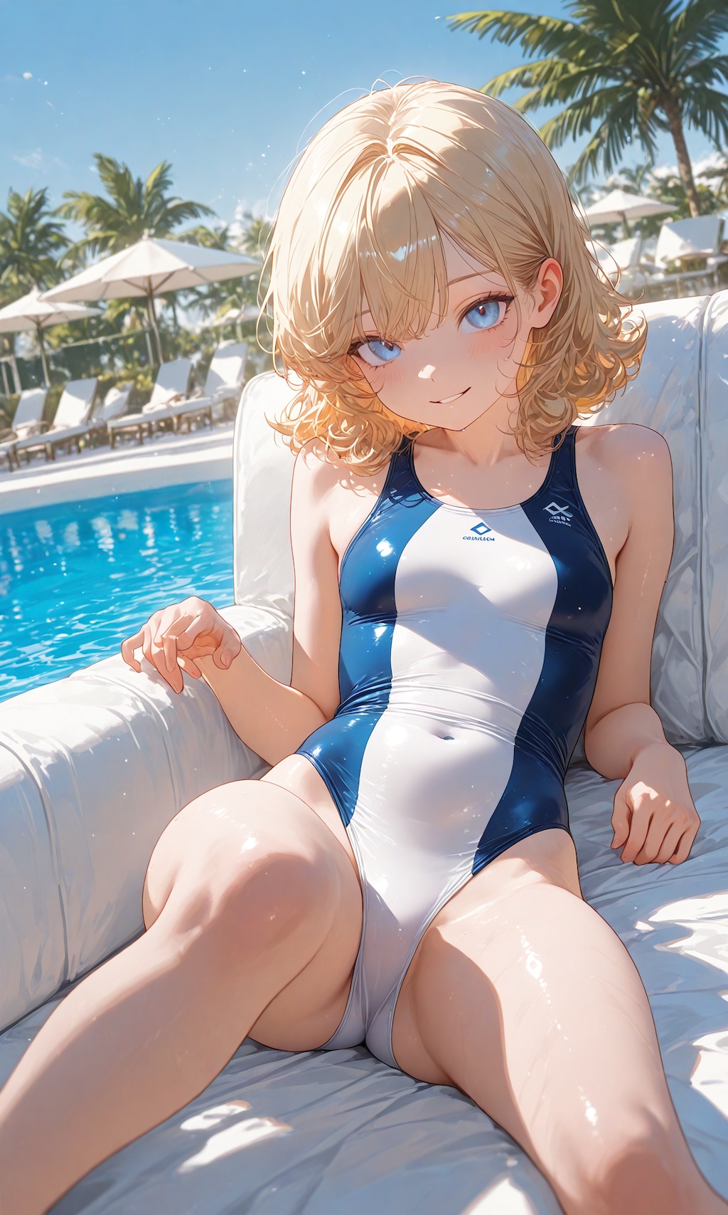 A blonde, blue-eyed girl