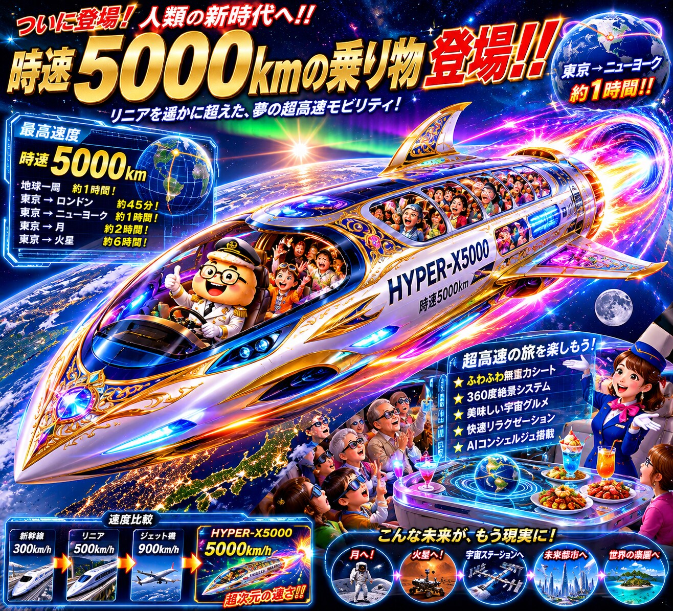 夢の時速5000kmの時代