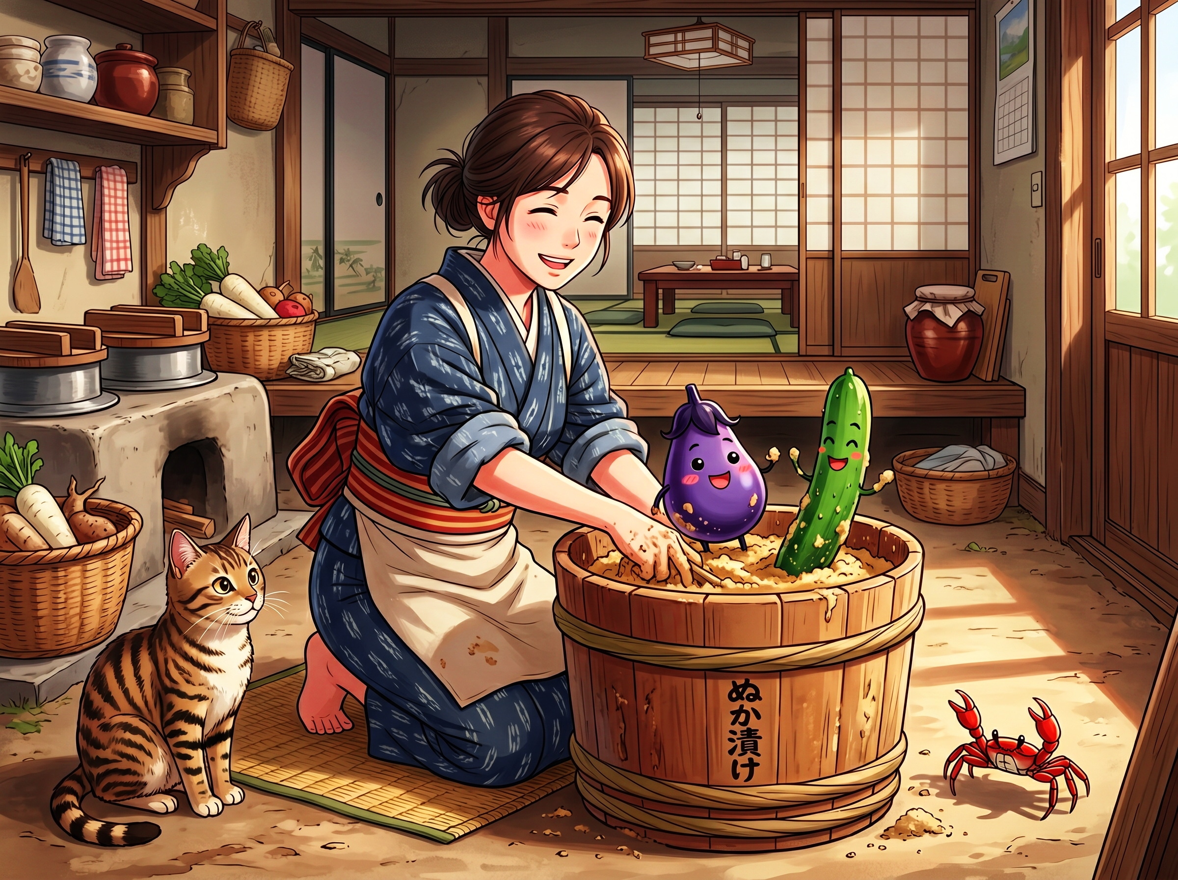 主婦和夢さん40歳のぬか床 | の人気AIイラスト・グラビア