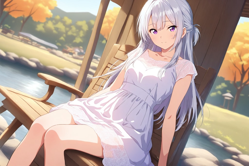 水辺でティータイム