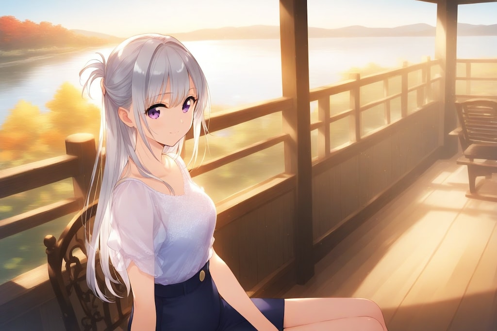 水辺でティータイム