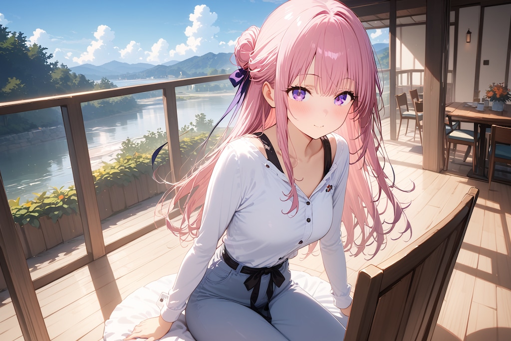 水辺でティータイム