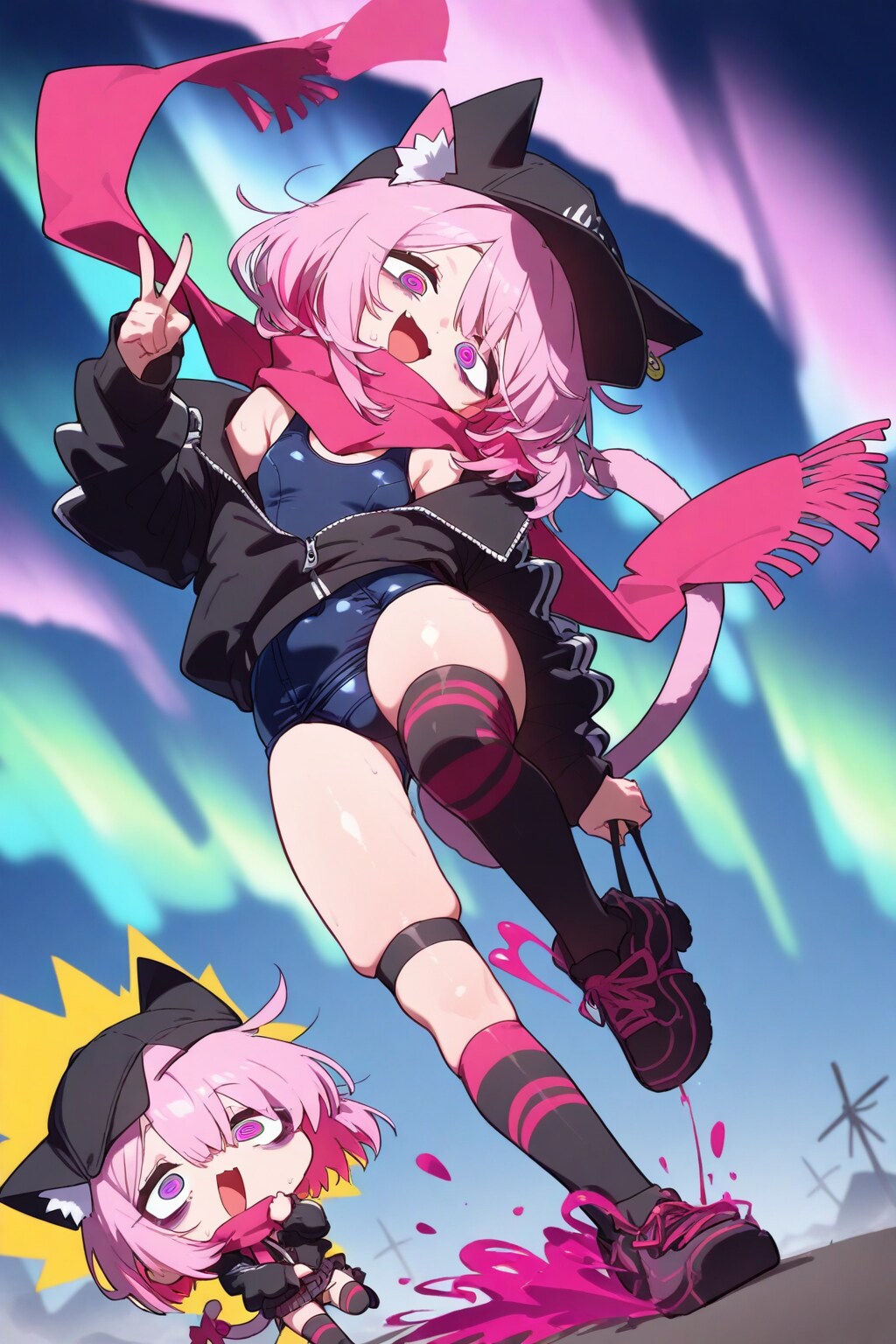 猫耳ピンク髪ちゃん