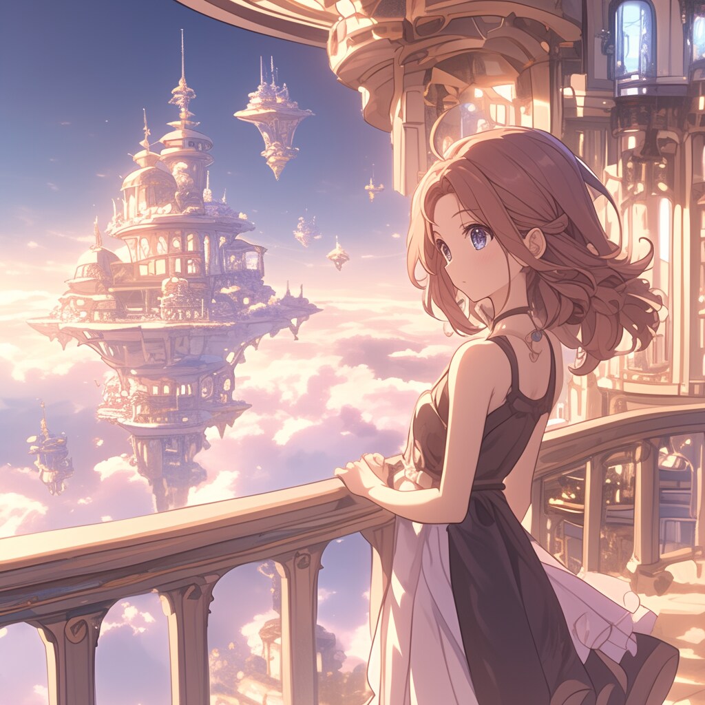 空のお城と女の子 The castle and the girl in the sky