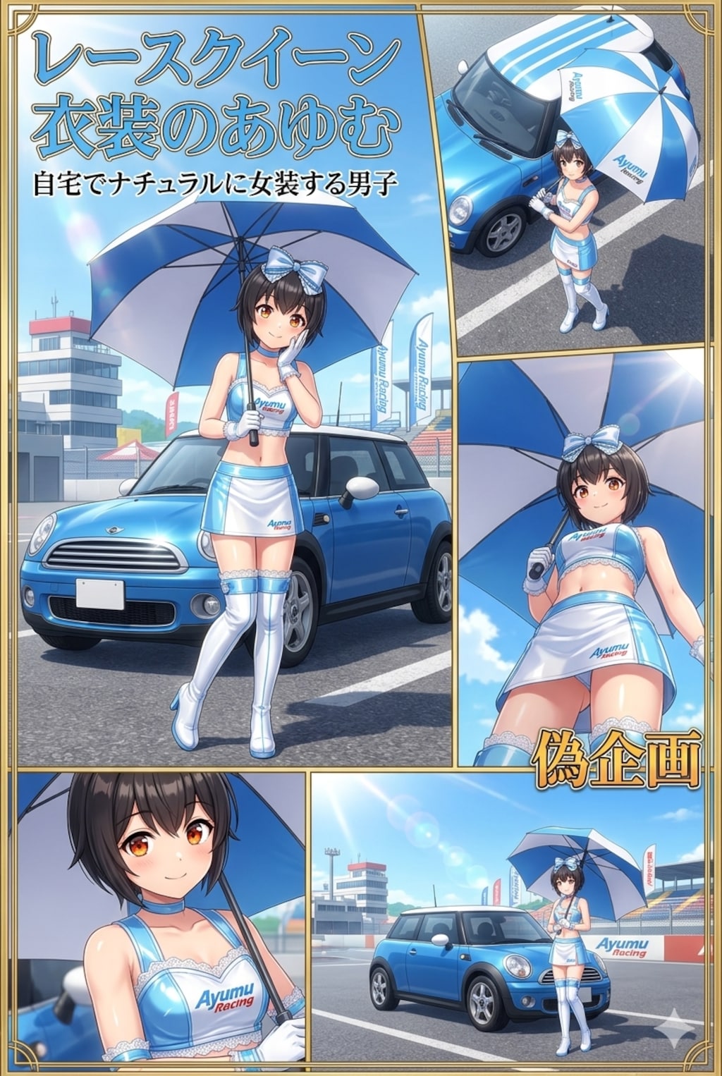 レースクイーン　自宅でナチュラルに女装する男子