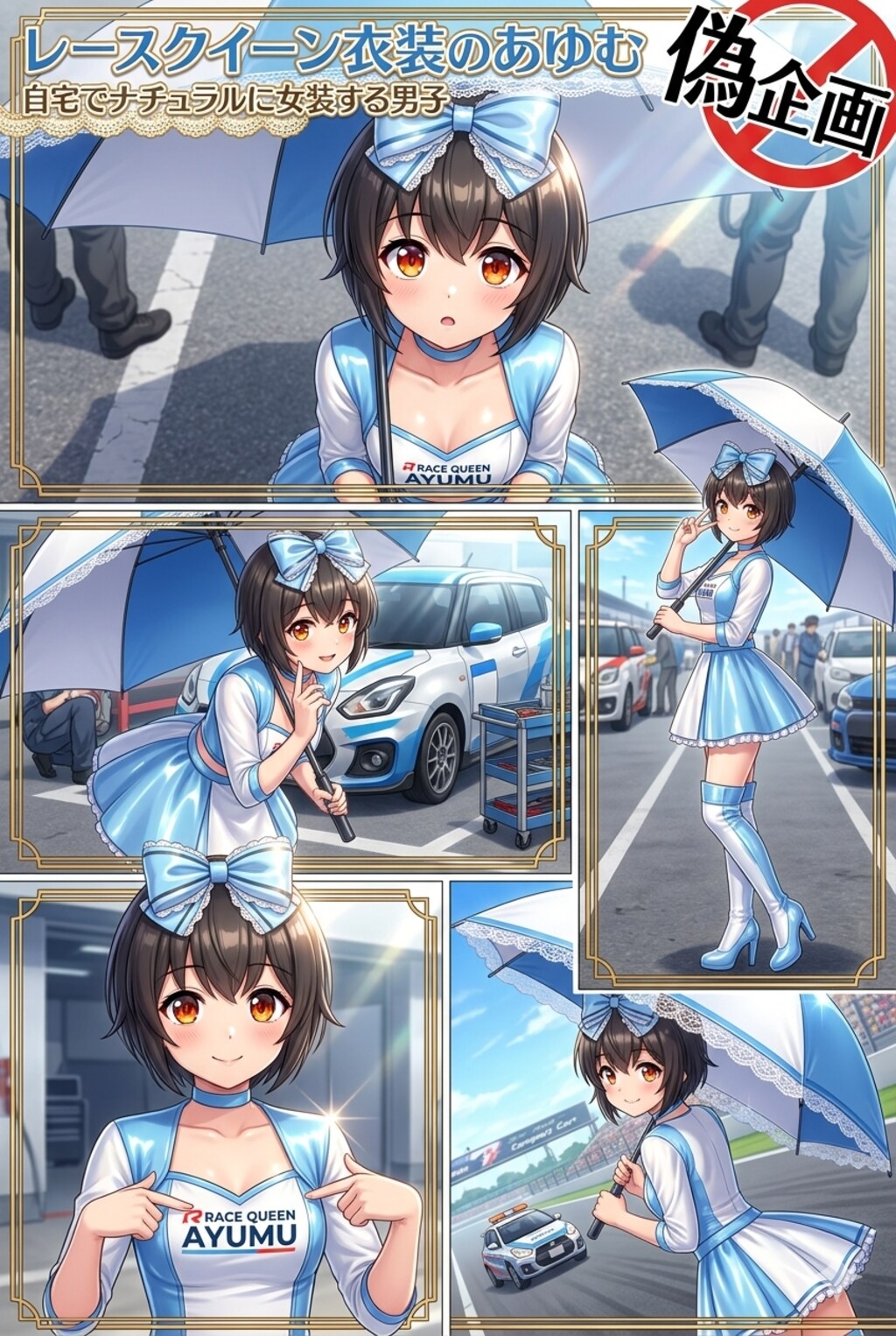 レースクイーン　自宅でナチュラルに女装する男子