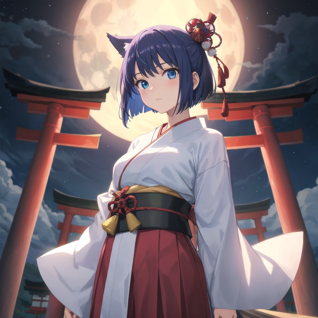 月夜に舞う狐神