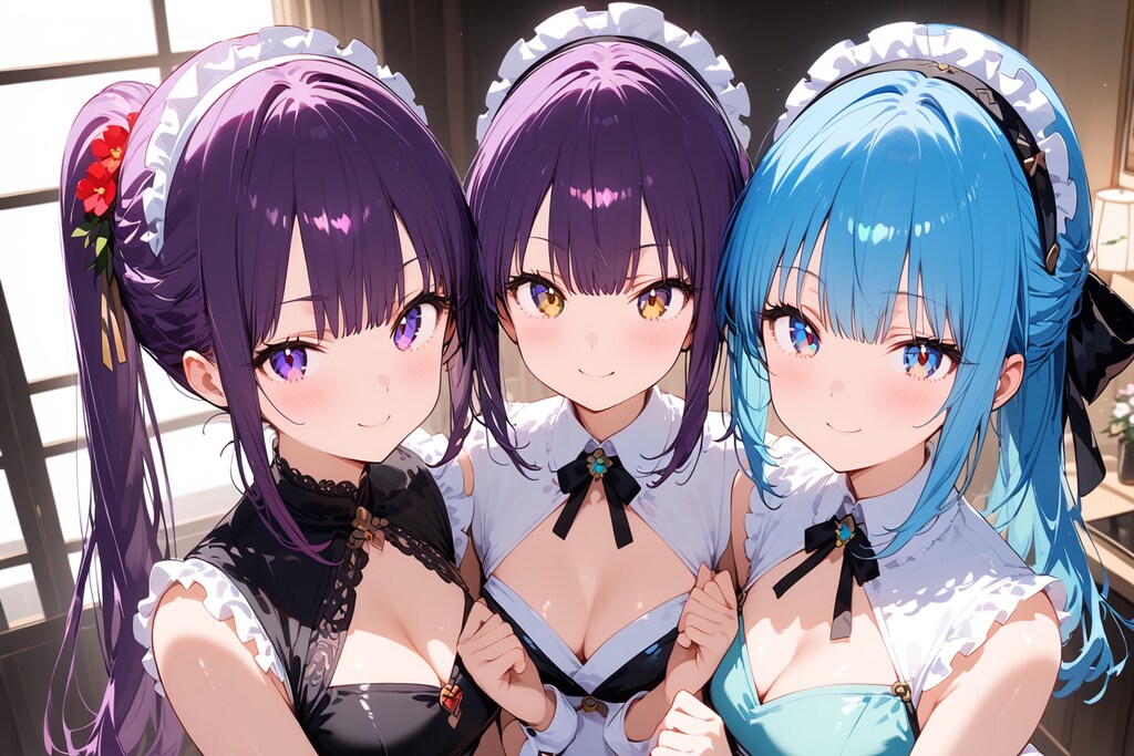 リビングに咲く三色の笑顔