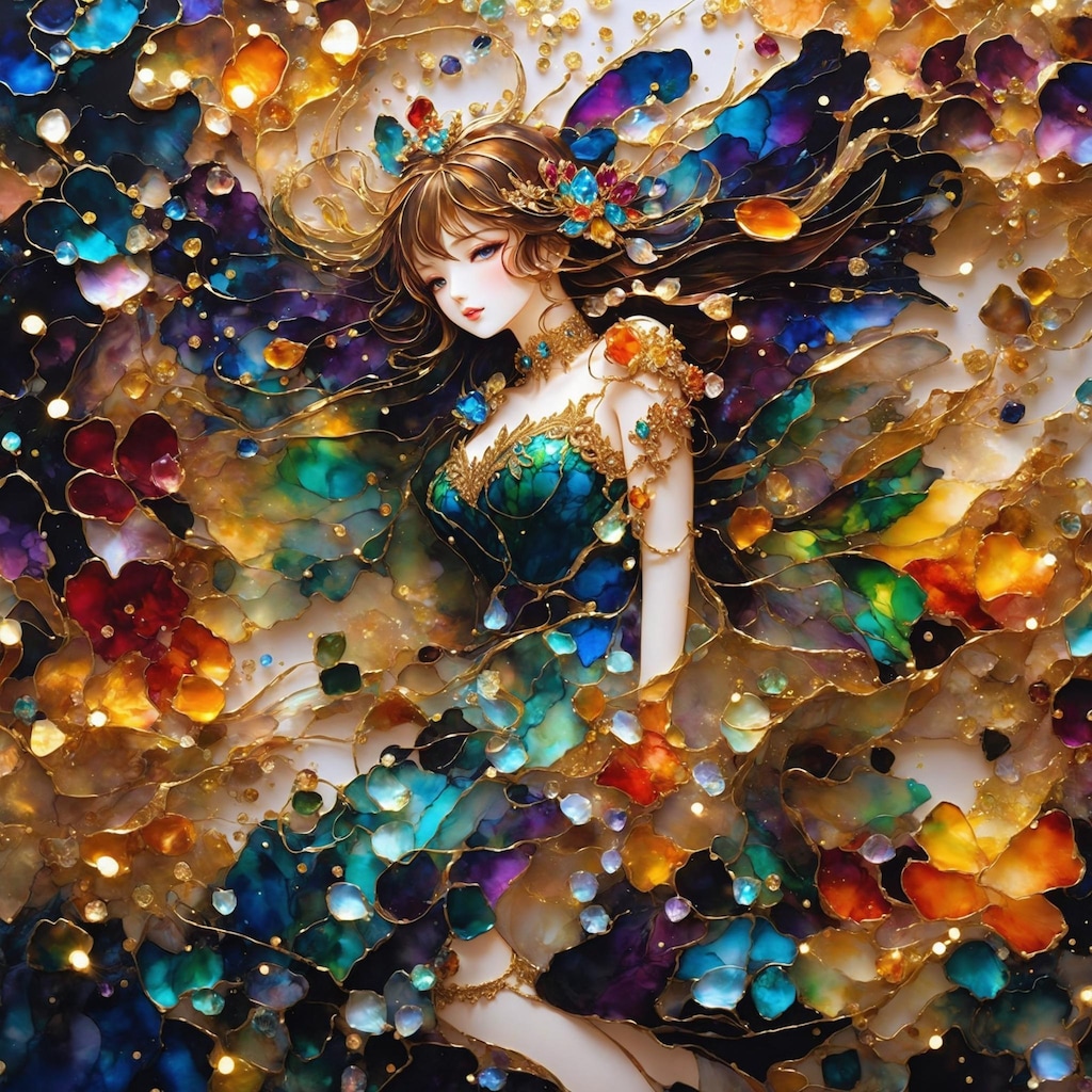 アルコールインキアートの世界に溶けて